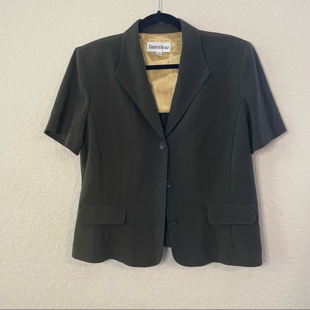 Danny & Nicole Vintage Green Blazer Top | 16